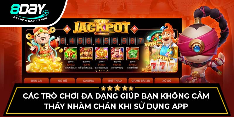 Các trò chơi đa dạng giúp bạn không cảm thấy nhàm chán khi sử dụng app