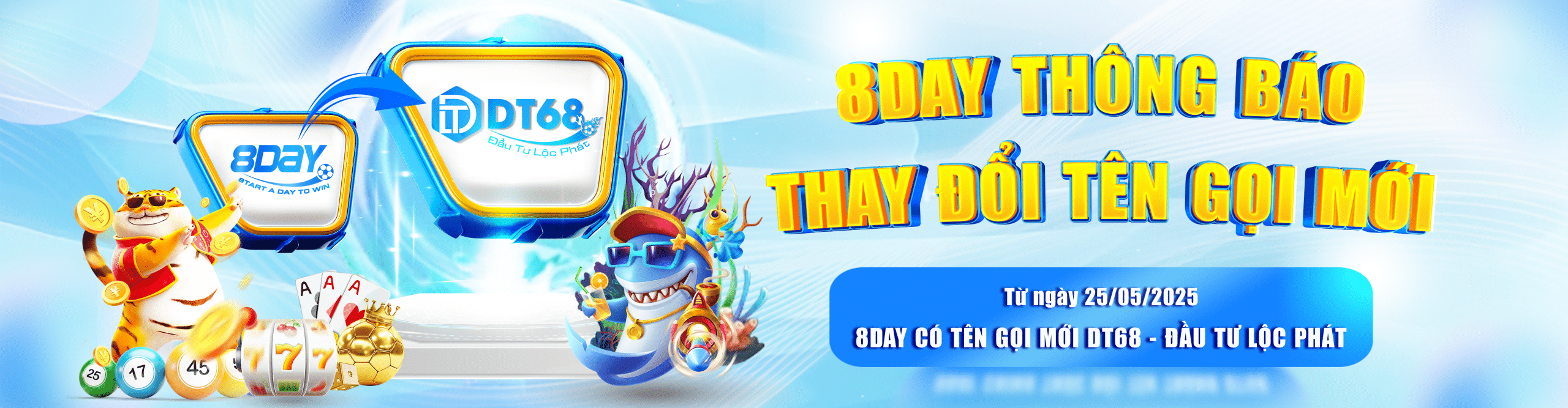 THÔNG BÁO ĐỔI TÊN 8DAY THÀNH DT68